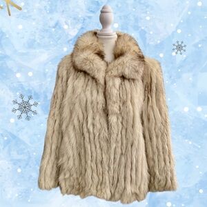 Genuine Saga Blue Fox Fur Coat. Size M